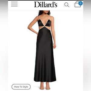 Gianni Bini
Ciara Satin Deep V-Neck Semi Open Back Side Cut-Out Dress